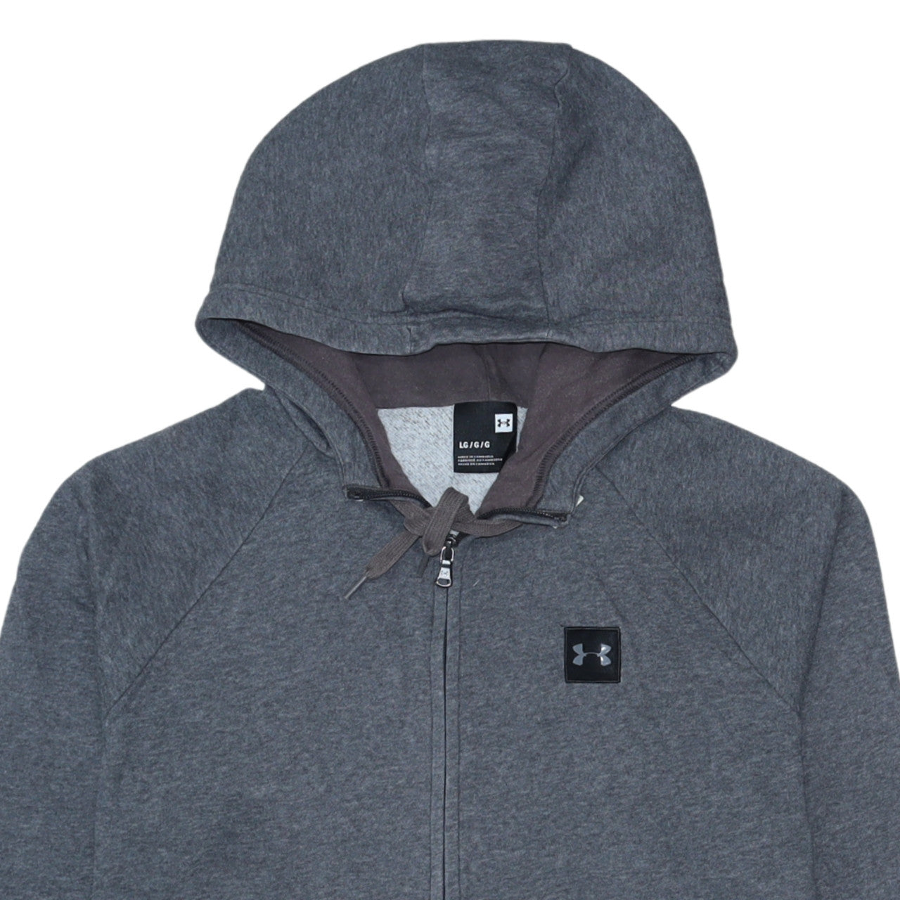 Mens UK Size L Under armour Grey Full Zip Hoodie