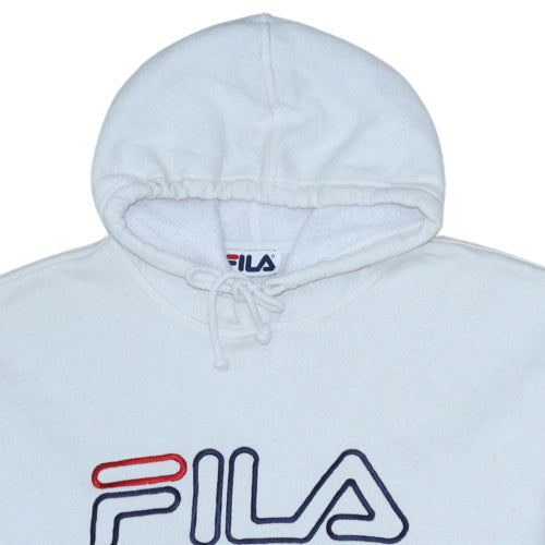 Mens UK Size L FILA White Pullover Hoodie