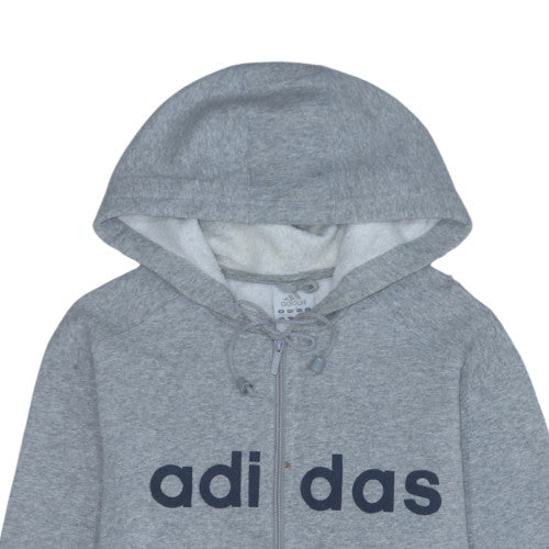 Mens UK Size L adidas Grey Full Zip Hoodie