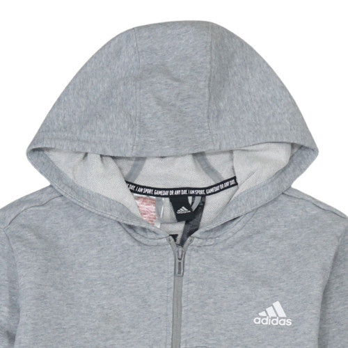 Mens UK Size L adidas Grey Full Zip Hoodie