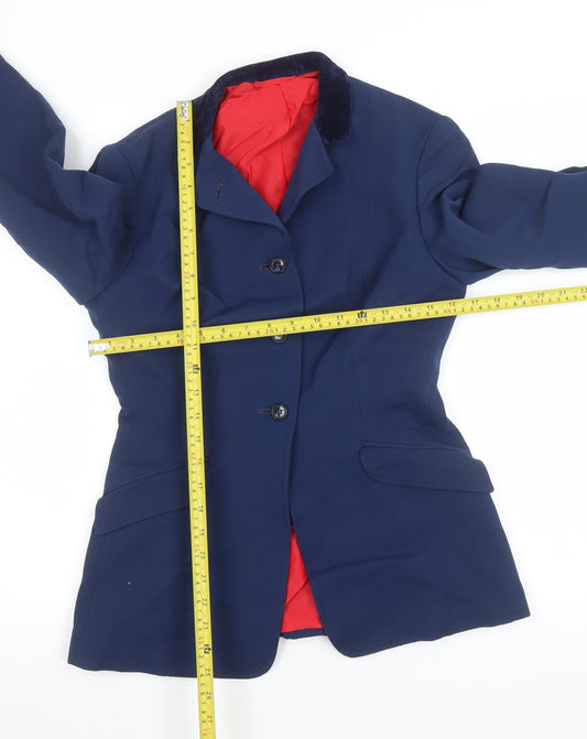 Womens UK Size 12 Saddle Master Regular Blue Blazer
