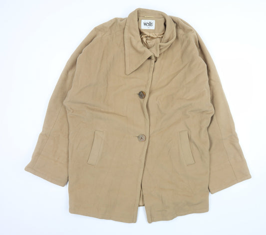 Womens UK Size 12 Wallis Beige Overcoat