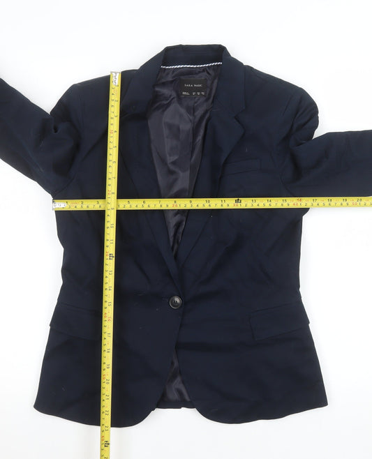 Womens UK Size M Zara Basic Regular Blue Blazer