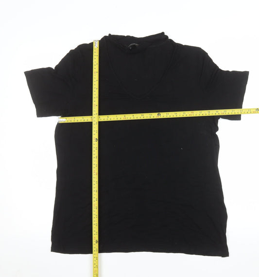 Womens UK Size 16 Dorothy Perkins Black Basic T-Shirt