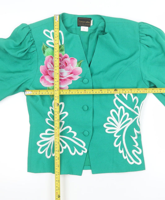Womens UK Size 10 Simon Ellis Regular Green Blazer