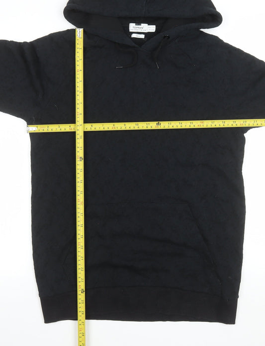 Mens UK Size M Topman Black Pullover Hoodie
