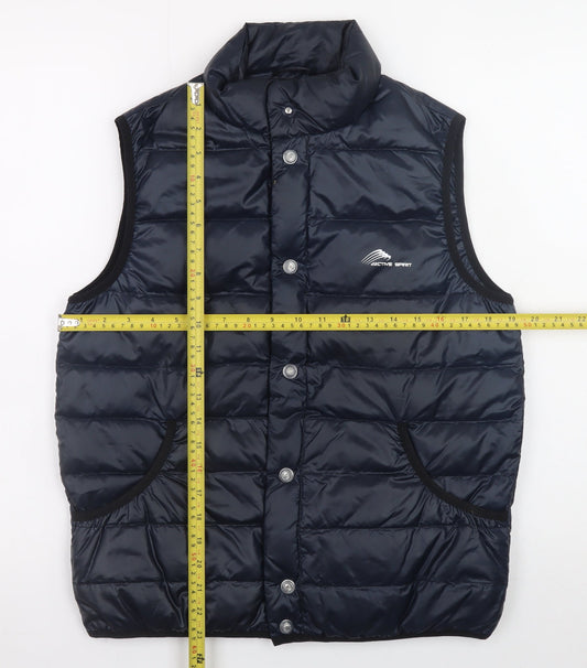 Active Spirit Men's Blue Puffer Waistcoat M Insulated Outdoor Vest