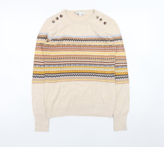Womens UK Size 8 Warehouse Beige Pullover Jumper