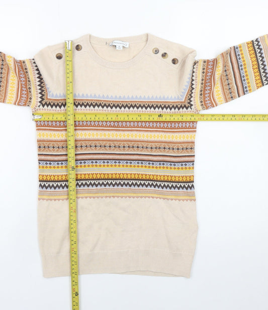 Womens UK Size 8 Warehouse Beige Pullover Jumper