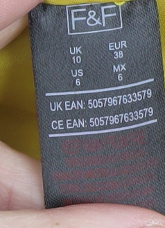 Womens UK Size 10 F&F Yellow Puffer Jacket