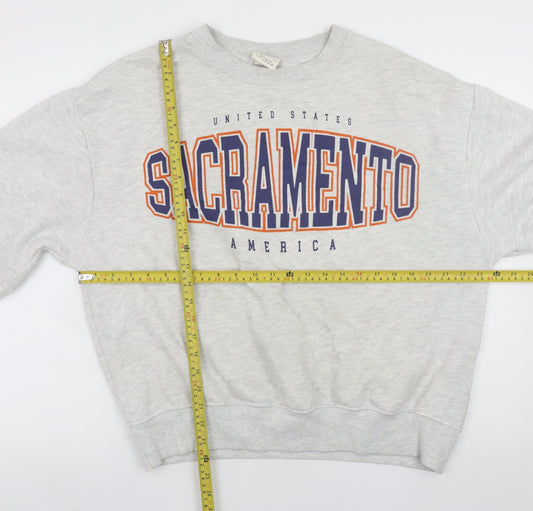 Womens UK Size 12 Pull & Bear Grey Pullover Sweatshirt