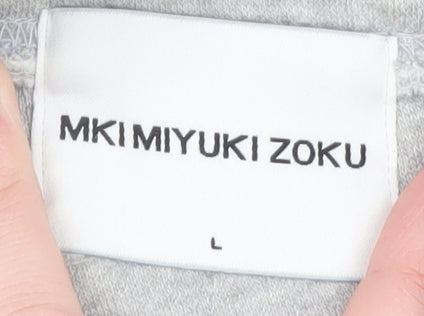 Mens UK Size L MKI MIYUKI ZOKU Grey Pullover Hoodie