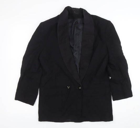 Womens UK Size 12 Viyella Regular Black Blazer