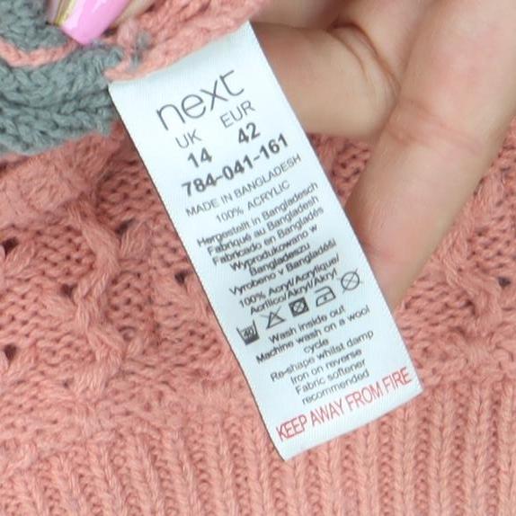Womens UK Size 14 NEXT Pink Pullover Jumper