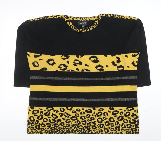 Saloos Women’s Multicoloured Leopard Stripe 3/4 Sleeve Jumper Size 16