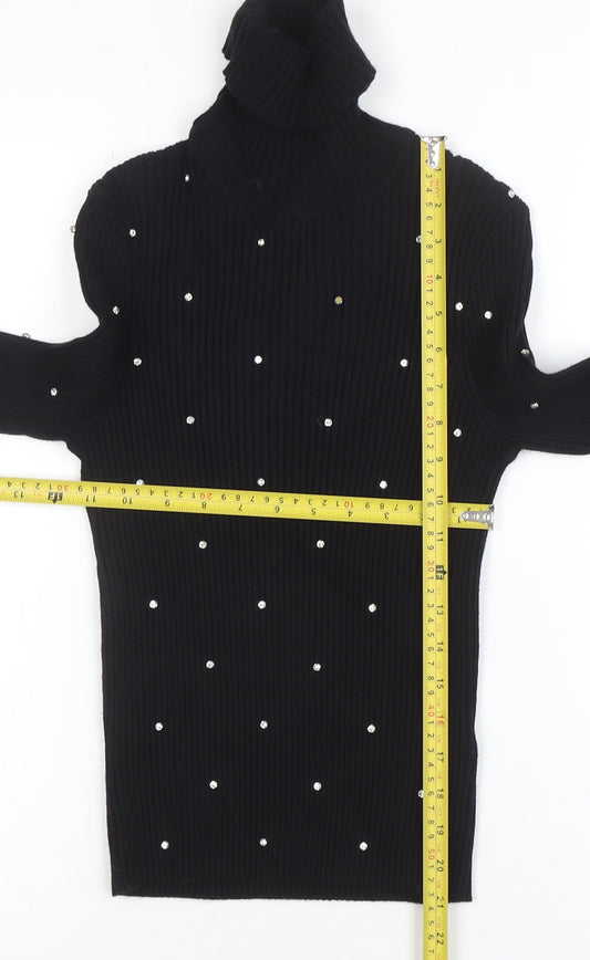 Womens UK Size M Zara Black Pullover Jumper