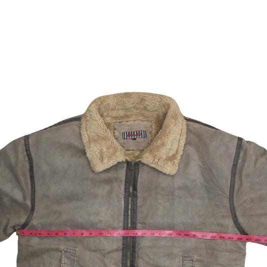 Mens UK Size 2XL McGarland Brown Bomber Jacket