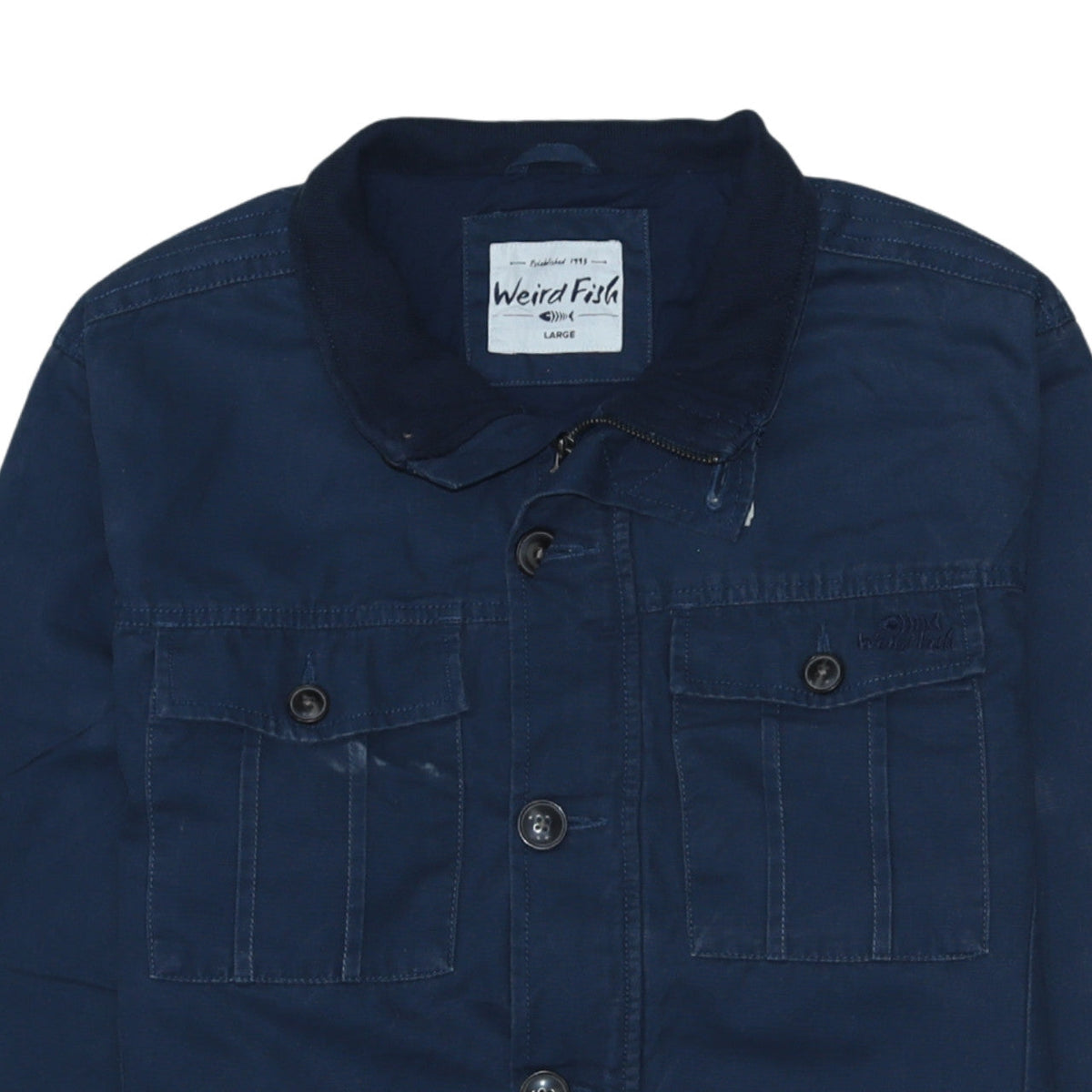 Mens UK Size L Weird Fish Blue Basic Jacket
