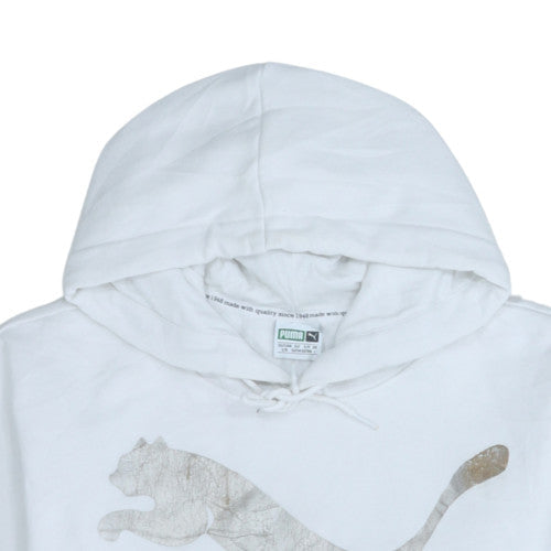 Womens UK Size L PUMA White Pullover Hoodie