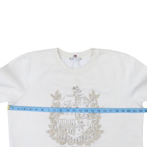 Womens UK Size S Tommy Hilfiger White Pullover Sweatshirt