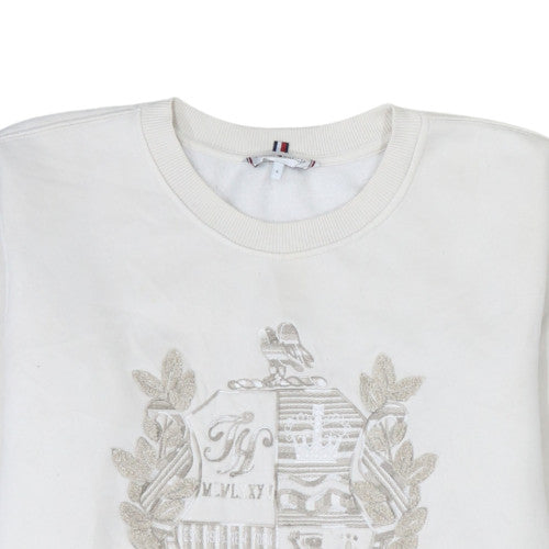 Womens UK Size S Tommy Hilfiger White Pullover Sweatshirt