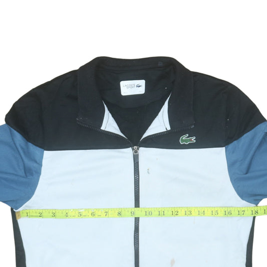 Lacoste Sport Men's Blue Black Track Jacket Size S Full Zip Polyester