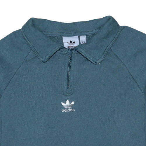 Mens UK Size M adidas Blue Henley Sweatshirt