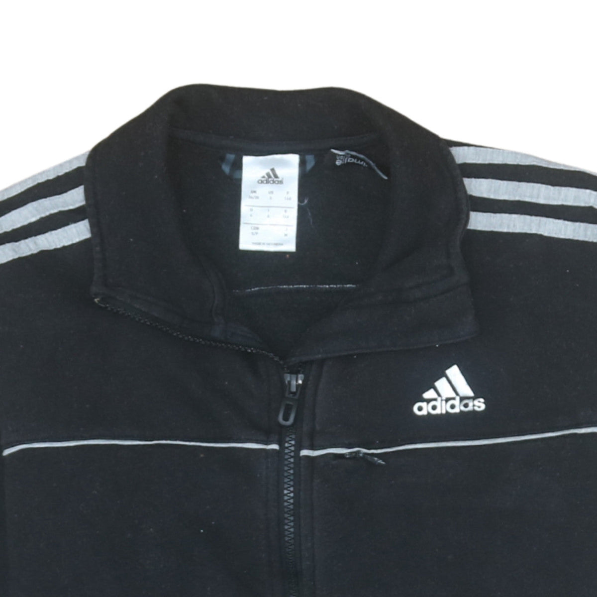 Additional view of Adidas Men's Black Small Track Jacket Full Zip Cotton Activewear