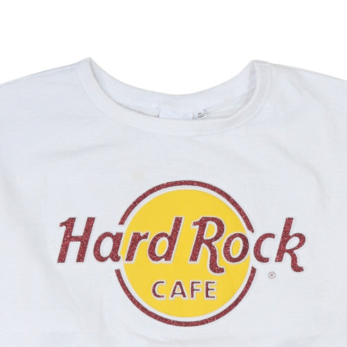 Womens UK Size XL Hard Rock Cafe White Pullover Sweatshirt