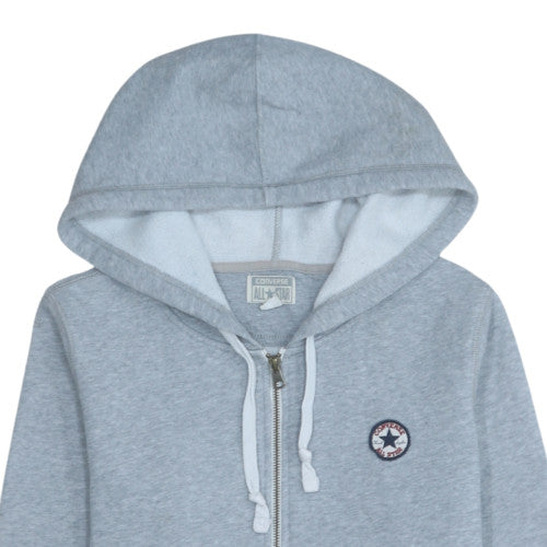 Womens UK Size L Converse Grey Full Zip Hoodie