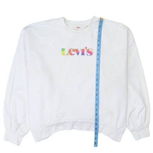 Womens UK Size L Levi's White Pullover Sweatshirt