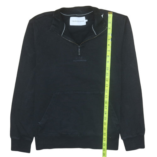 Mens UK Size M Calvin Klein Jeans Black 1/2 Zip Sweatshirt