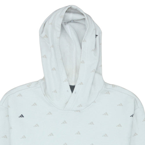 Mens UK Size L adidas White Pullover Hoodie