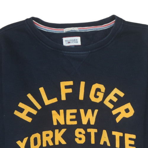 Mens UK Size L Tommy Hilfiger Blue Pullover Sweatshirt