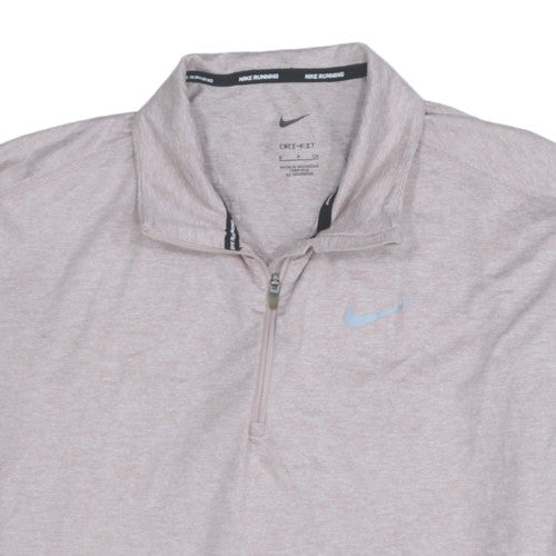 Additional view of Nike boys’ beige dri-fit 1/4 zip lightweight running sweatshirt s