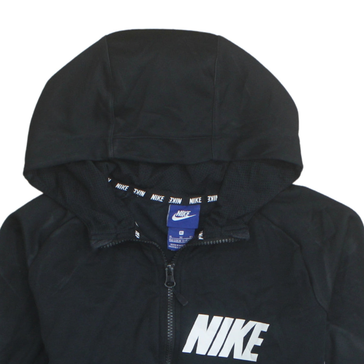 Additional view of Nike boys’ black full zip hoodie 13-15 years sportswear sweatshirt