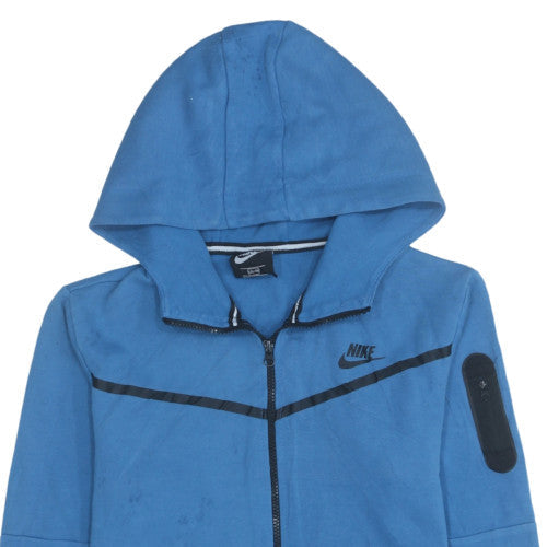 Additional view of Nike boys’ blue full zip hoodie, size 10-11, years regular fit
