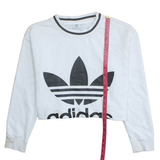 Womens UK Size 10 adidas White Pullover Sweatshirt