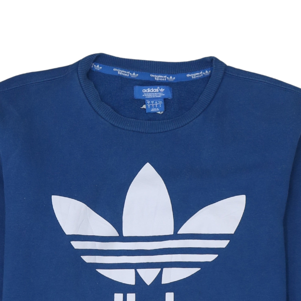 Mens UK Size S adidas Blue Pullover Sweatshirt