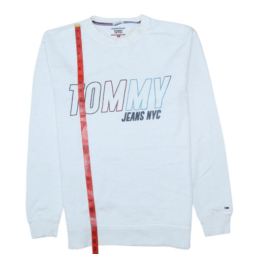 Mens UK Size M Tommy Jeans White Pullover Sweatshirt