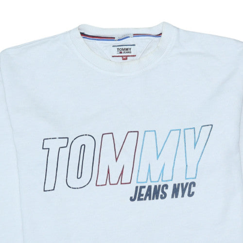 Mens UK Size M Tommy Jeans White Pullover Sweatshirt