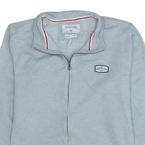 Mens UK Size L Quiksilver Grey Full Zip Sweatshirt