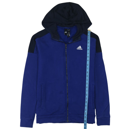 Mens UK Size M adidas Blue Full Zip Hoodie