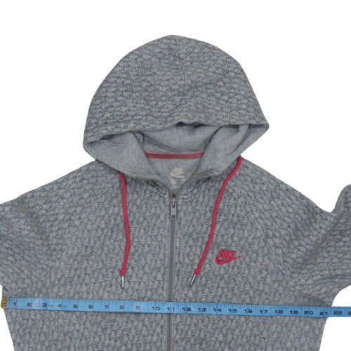 Womens UK Size XL Nike Grey Full Zip Hoodie