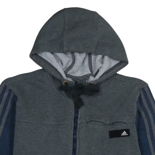 Mens UK Size L adidas Grey Full Zip Hoodie
