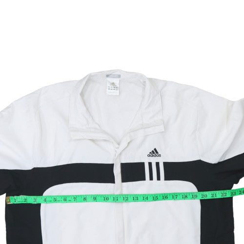 Adidas Mens White Black Medium Track Jacket Clima365 Full Zip