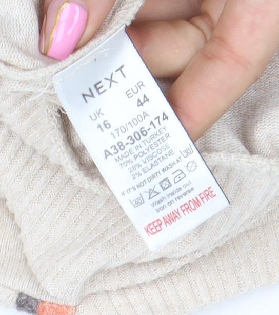 Womens UK Size 16 NEXT Beige Pullover Jumper