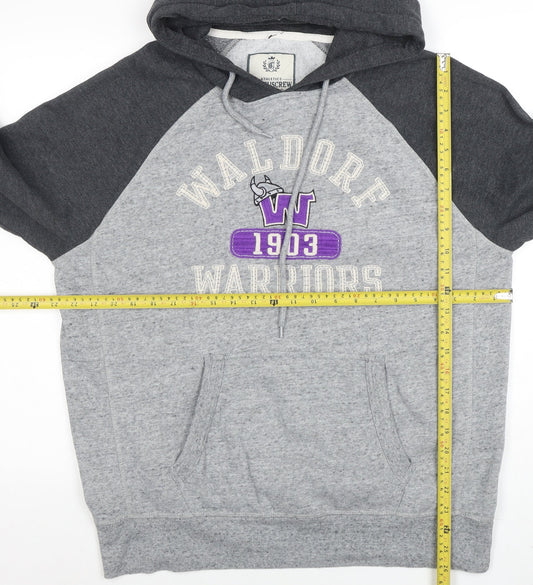 Mens UK Size L CampusCrew Grey Pullover Hoodie