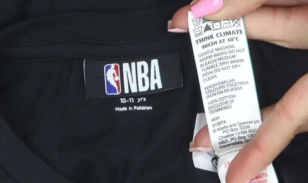 Womens UK Size M NBA Black Basic T-Shirt
