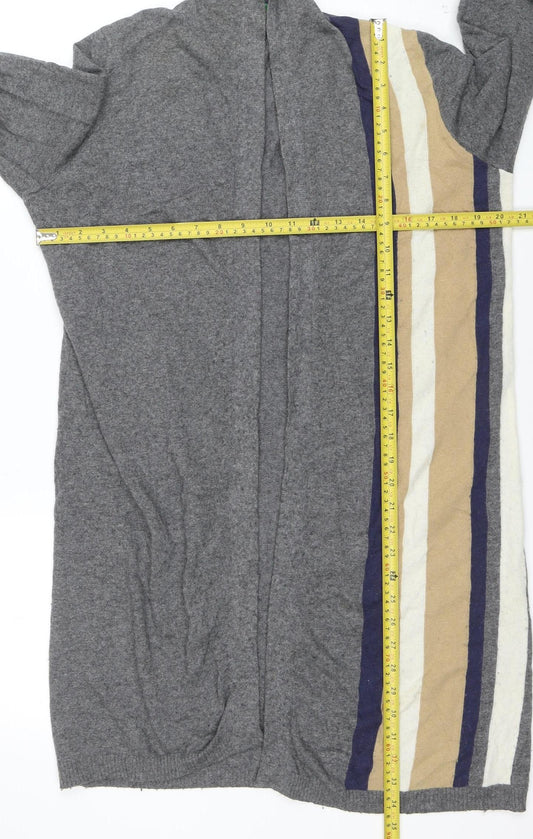 Womens UK Size M United Colors of Benetton Grey Cardigan Jumper